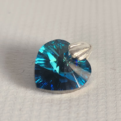Dije Cristal Swarovski Elements Corazón 10mm Plata 925 Varios Colores