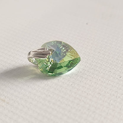 Dije Cristal Swarovski Elements Corazón 10mm Plata 925 Varios Colores