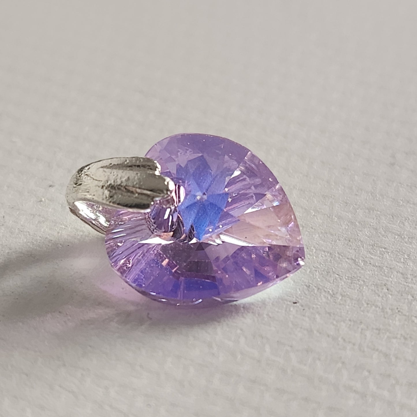 Dije Cristal Swarovski Elements Corazón 10mm Plata 925 Varios Colores