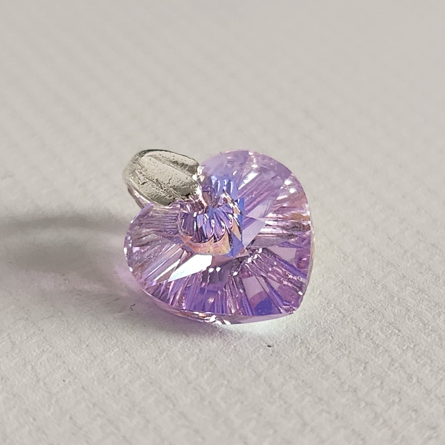 Dije Cristal Swarovski Elements Corazón 10mm Plata 925 Varios Colores