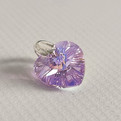 Dije Cristal Swarovski Elements Corazón 10mm Plata 925 Varios Colores