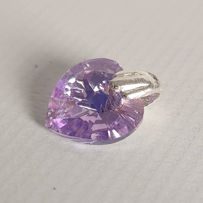 Dije Cristal Swarovski Elements Corazón 10mm Plata 925 Varios Colores