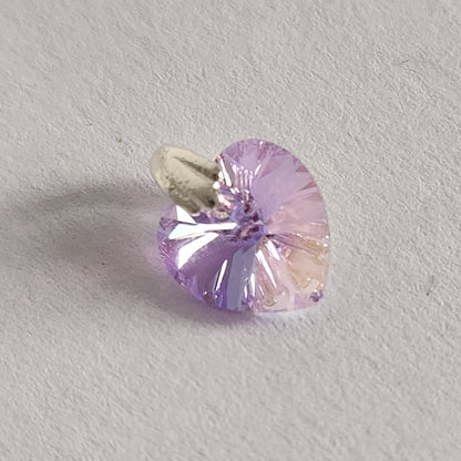 Dije Cristal Swarovski Elements Corazón 10mm Plata 925 Varios Colores