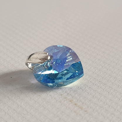 Dije Cristal Swarovski Elements Corazón 10mm Plata 925 Varios Colores