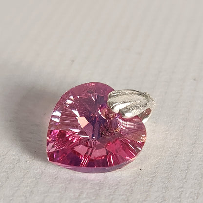 Dije Cristal Swarovski Elements Corazón 10mm Plata 925 Varios Colores