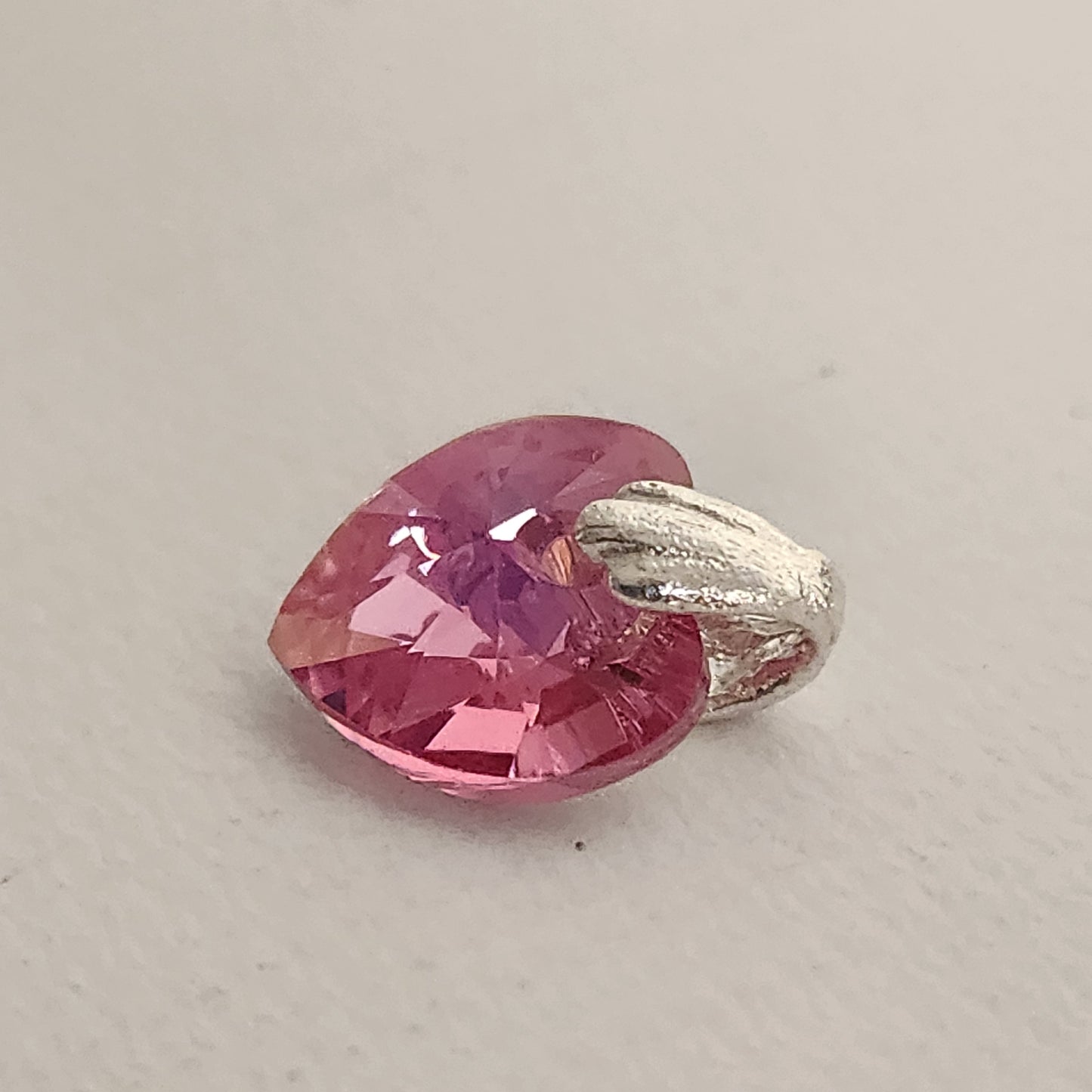 Dije Cristal Swarovski Elements Corazón 10mm Plata 925 Varios Colores