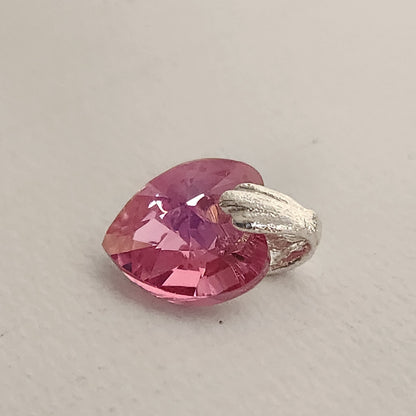 Dije Cristal Swarovski Elements Corazón 10mm Plata 925 Varios Colores