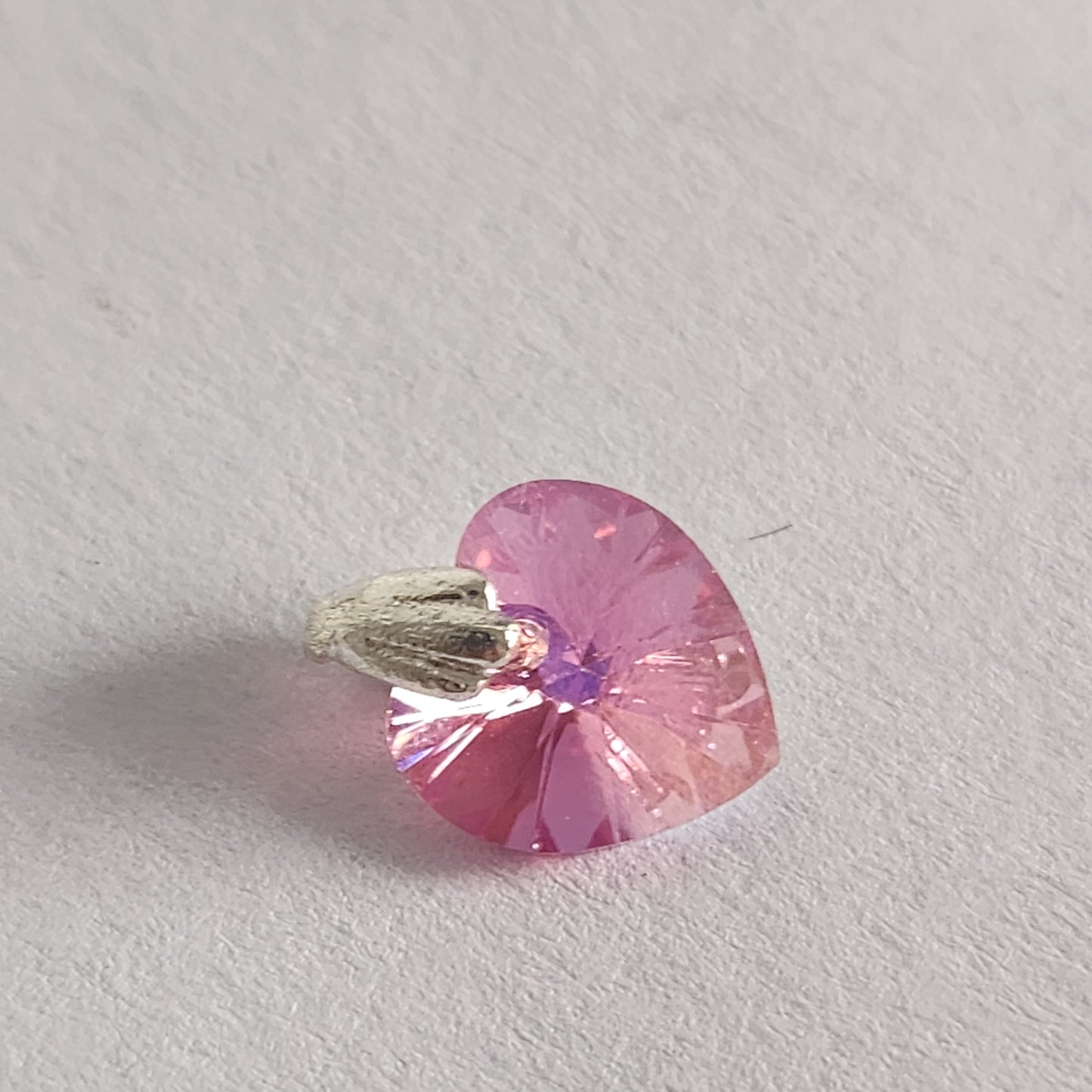 Dije Cristal Swarovski Elements Corazón 10mm Plata 925 Varios Colores