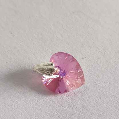 Dije Cristal Swarovski Elements Corazón 10mm Plata 925 Varios Colores