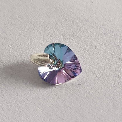 Dije Cristal Swarovski Elements Corazón 10mm Plata 925 Varios Colores