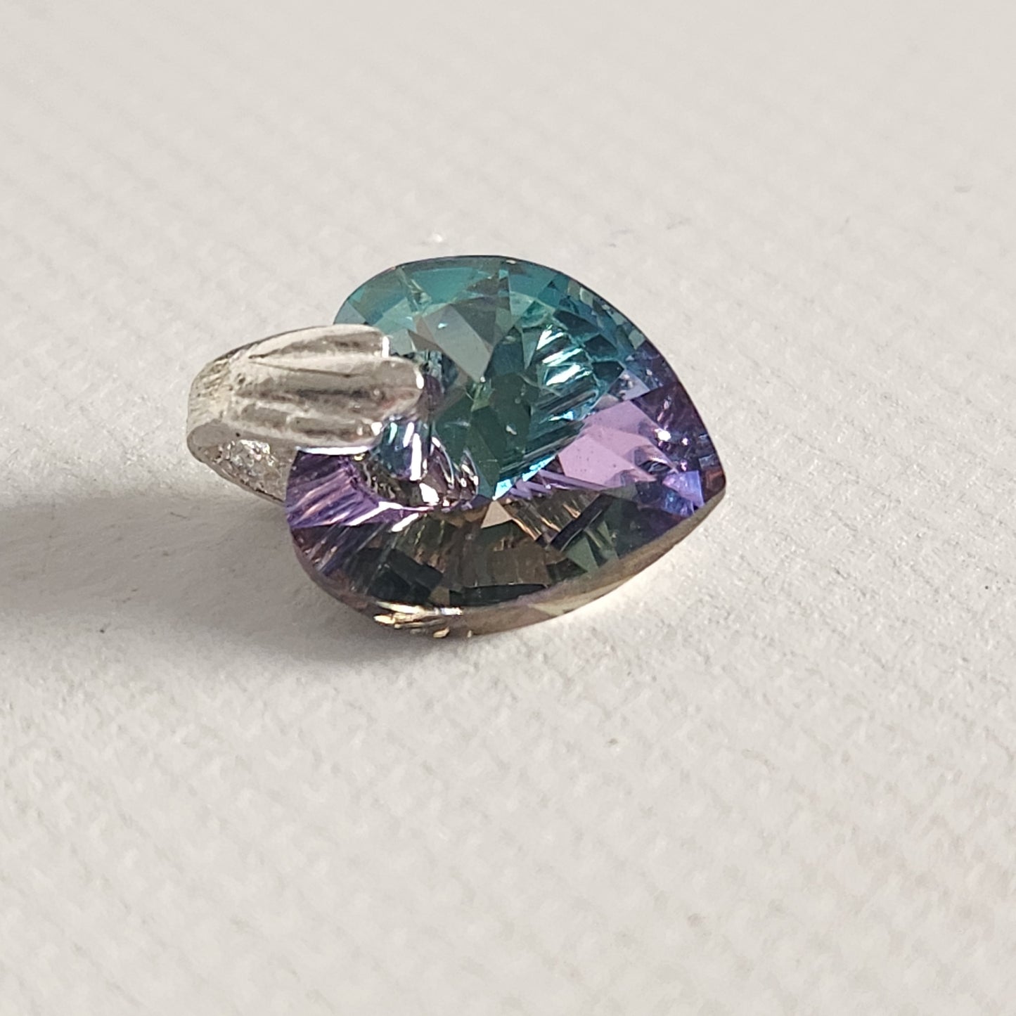 Dije Cristal Swarovski Elements Corazón 10mm Plata 925 Varios Colores
