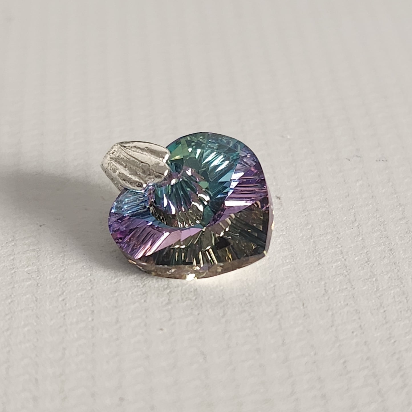 Dije Cristal Swarovski Elements Corazón 10mm Plata 925 Varios Colores