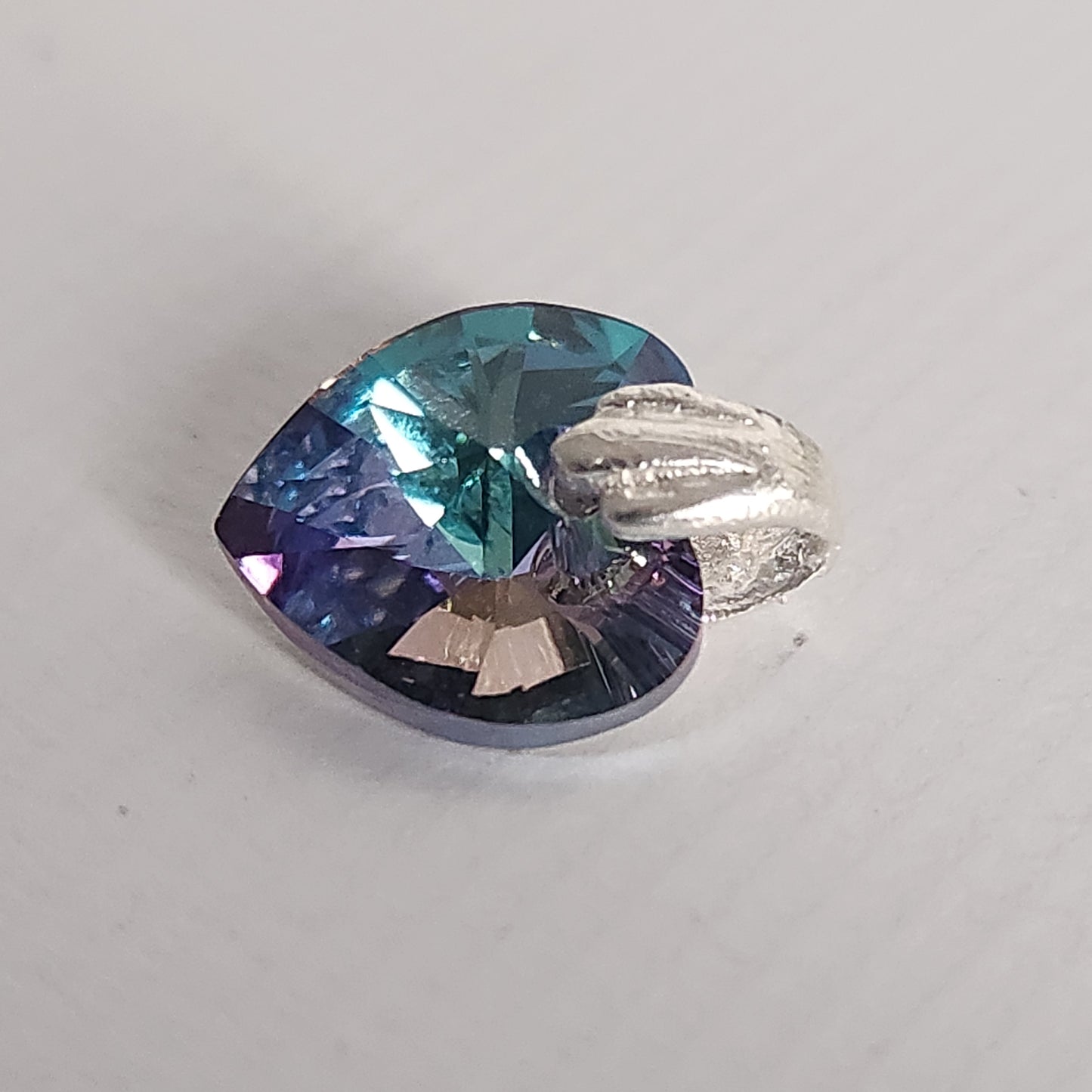Dije Cristal Swarovski Elements Corazón 10mm Plata 925 Varios Colores