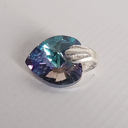 Dije Cristal Swarovski Elements Corazón 10mm Plata 925 Varios Colores