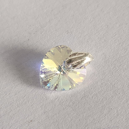 Dije Cristal Swarovski Elements Corazón 10mm Plata 925 Varios Colores