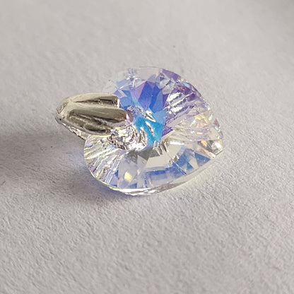 Dije Cristal Swarovski Elements Corazón 10mm Plata 925 Varios Colores