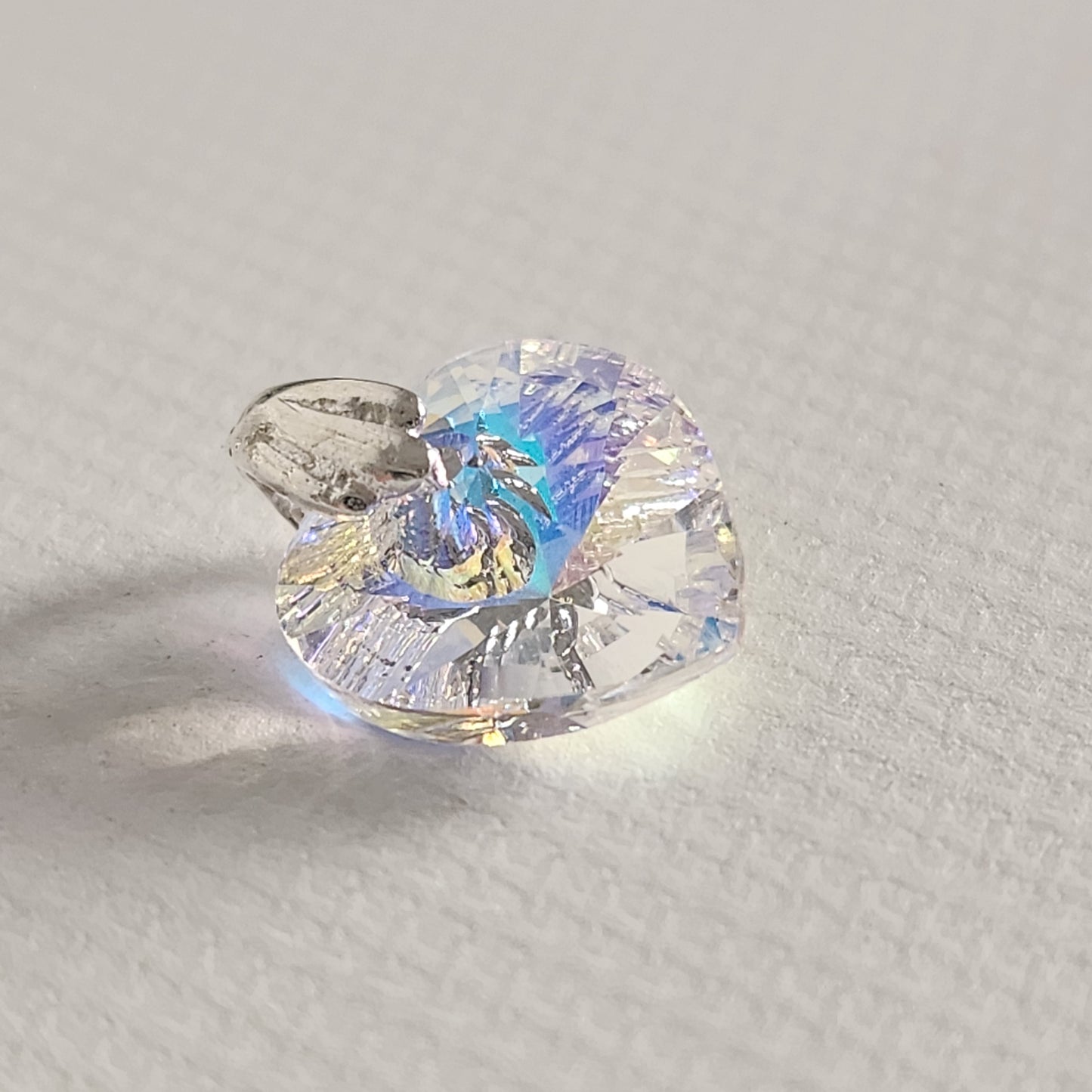 Dije Cristal Swarovski Elements Corazón 10mm Plata 925 Varios Colores