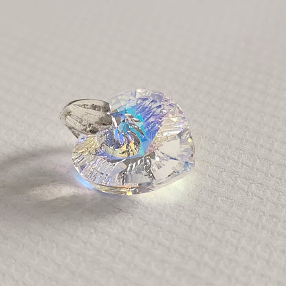 Dije Cristal Swarovski Elements Corazón 10mm Plata 925 Varios Colores