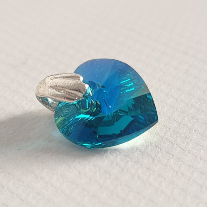 Dije Cristal Swarovski Elements Corazón 10mm Plata 925 Varios Colores