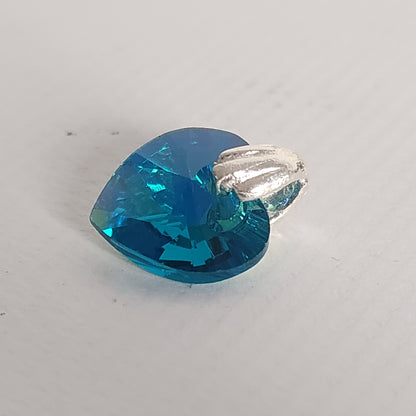 Dije Cristal Swarovski Elements Corazón 10mm Plata 925 Varios Colores