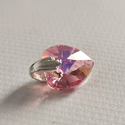 Dije Cristal Swarovski Elements Corazón 10mm Plata 925 Varios Colores