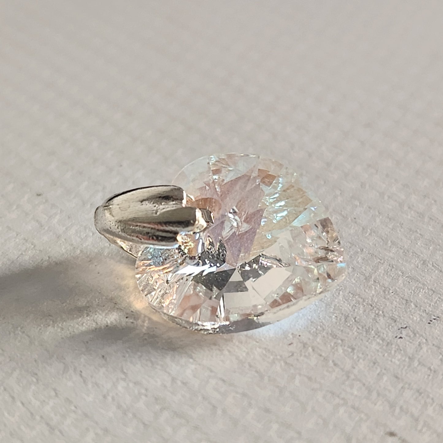Dije Cristal Swarovski Elements Corazón 10mm Plata 925 Varios Colores