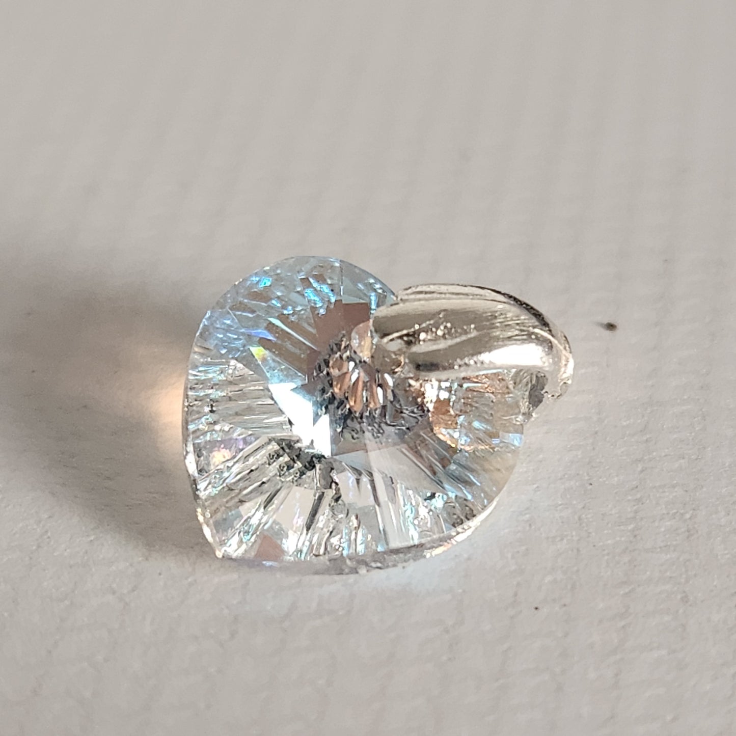 Dije Cristal Swarovski Elements Corazón 10mm Plata 925 Varios Colores
