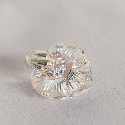 Dije Cristal Swarovski Elements Corazón 10mm Plata 925 Varios Colores