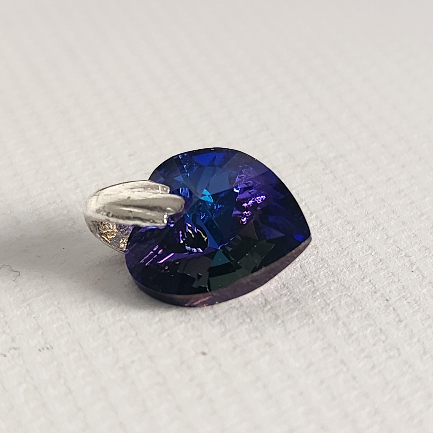 Dije Cristal Swarovski Elements Corazón 10mm Plata 925 Varios Colores