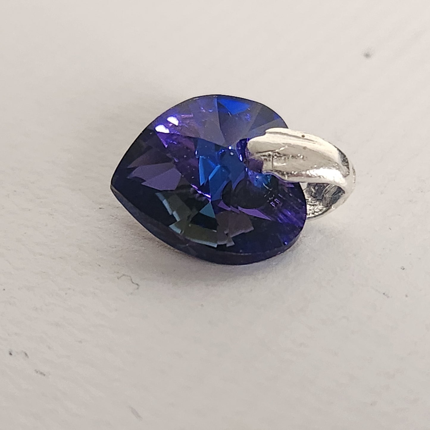 Dije Cristal Swarovski Elements Corazón 10mm Plata 925 Varios Colores