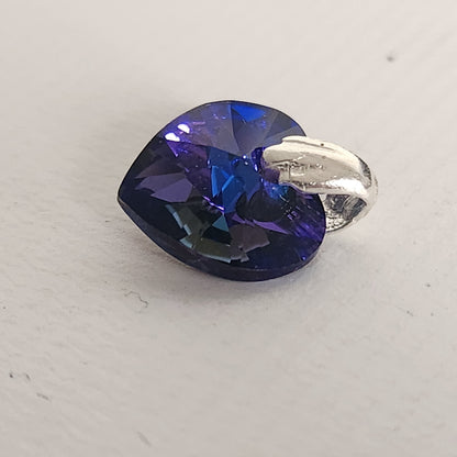 Dije Cristal Swarovski Elements Corazón 10mm Plata 925 Varios Colores