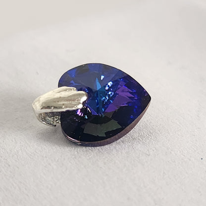 Dije Cristal Swarovski Elements Corazón 10mm Plata 925 Varios Colores