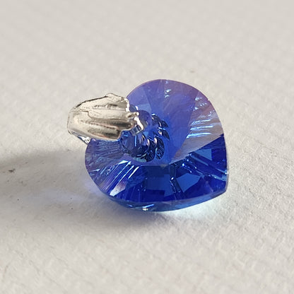 Dije Cristal Swarovski Elements Corazón 10mm Plata 925 Varios Colores