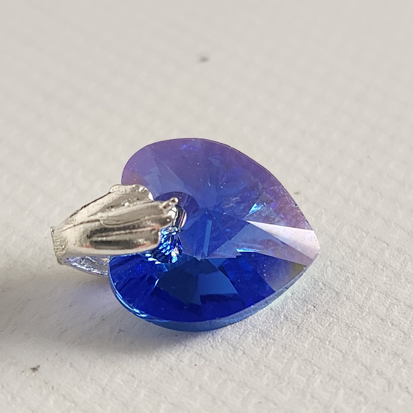 Dije Cristal Swarovski Elements Corazón 10mm Plata 925 Varios Colores