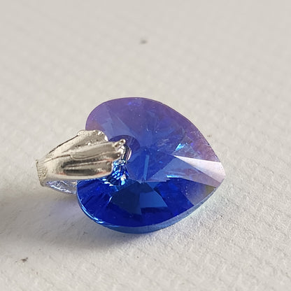 Dije Cristal Swarovski Elements Corazón 10mm Plata 925 Varios Colores