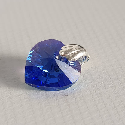 Dije Cristal Swarovski Elements Corazón 10mm Plata 925 Varios Colores