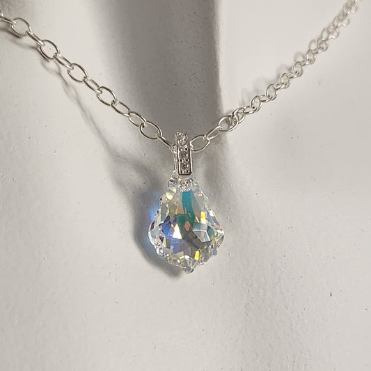 Collar BAROQUE 16mm Cristal Swarovski Elements Aurora Boreal Plata 925