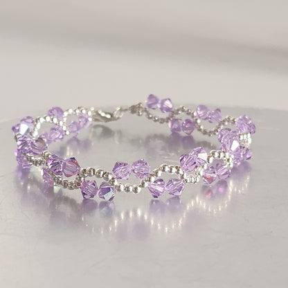 Pulsera ONDAS Cristal Swarovski Elements Plata 925 Colores