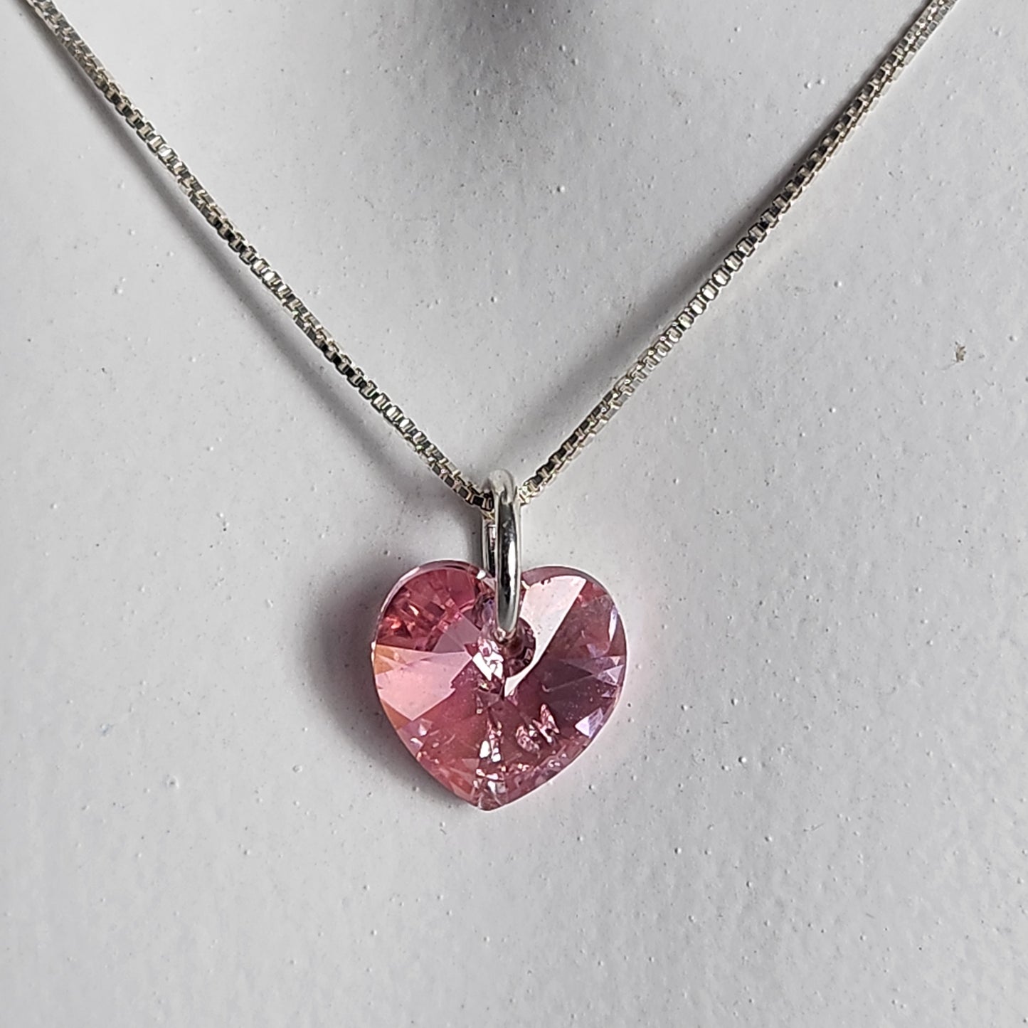 Conjunto Aros + Corazón 10mm Cristal Swarovski Elements Plata 925