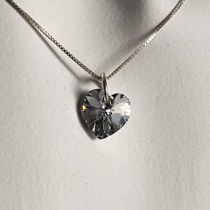 Conjunto Aros + Corazón 10mm Cristal Swarovski Elements Plata 925