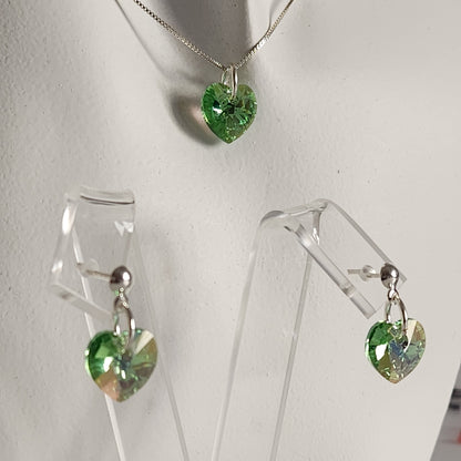 Conjunto Aros + Corazón 10mm Cristal Swarovski Elements Plata 925