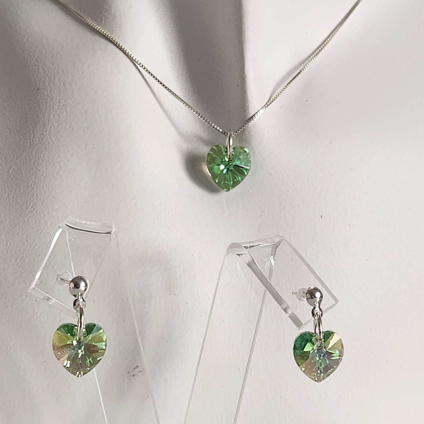 Conjunto Aros + Corazón 10mm Cristal Swarovski Elements Plata 925