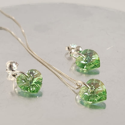Conjunto Aros + Corazón 10mm Cristal Swarovski Elements Plata 925