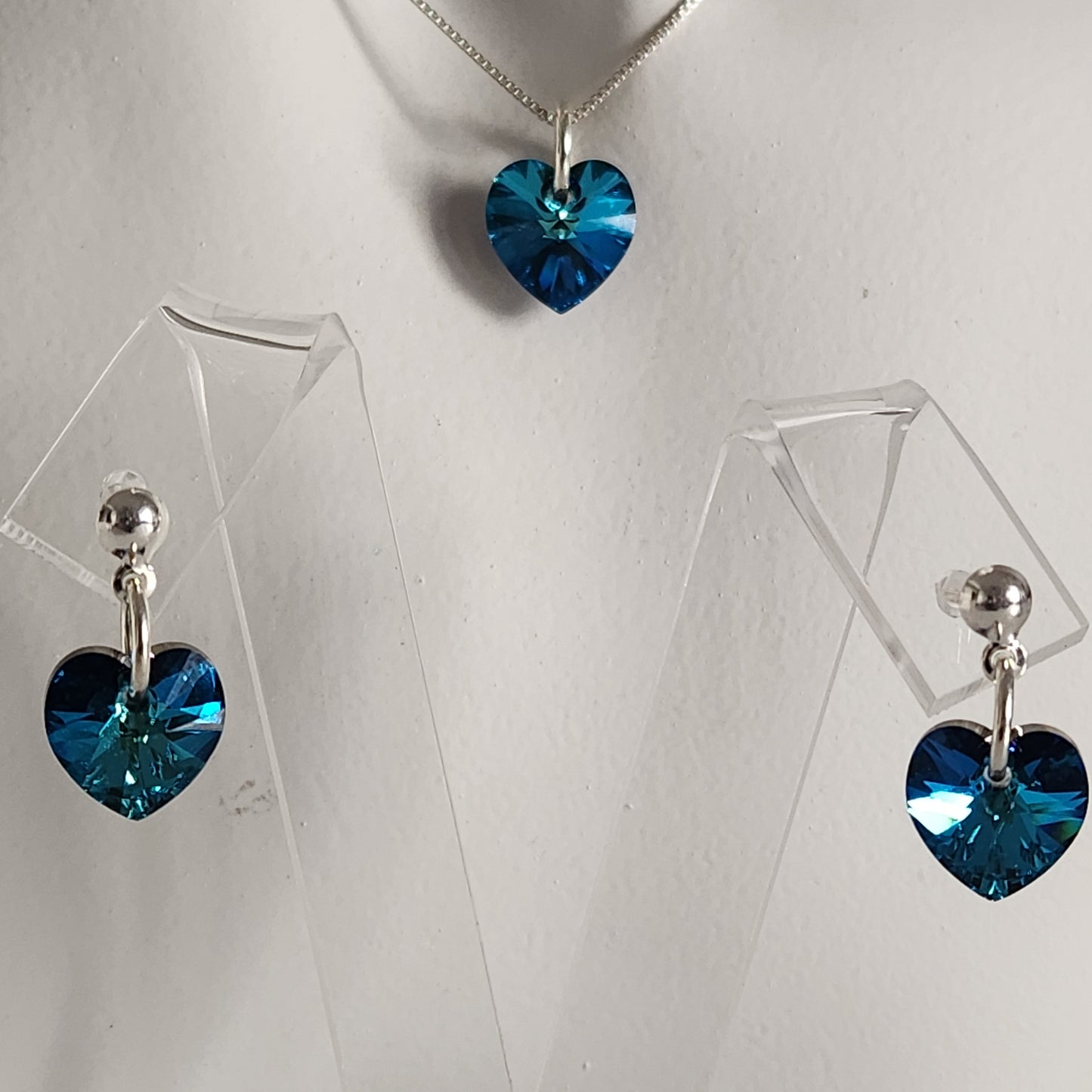 Conjunto Aros + Corazón 10mm Cristal Swarovski Elements Plata 925