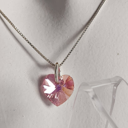 Conjunto Aros + Corazón 10mm Cristal Swarovski Elements Plata 925