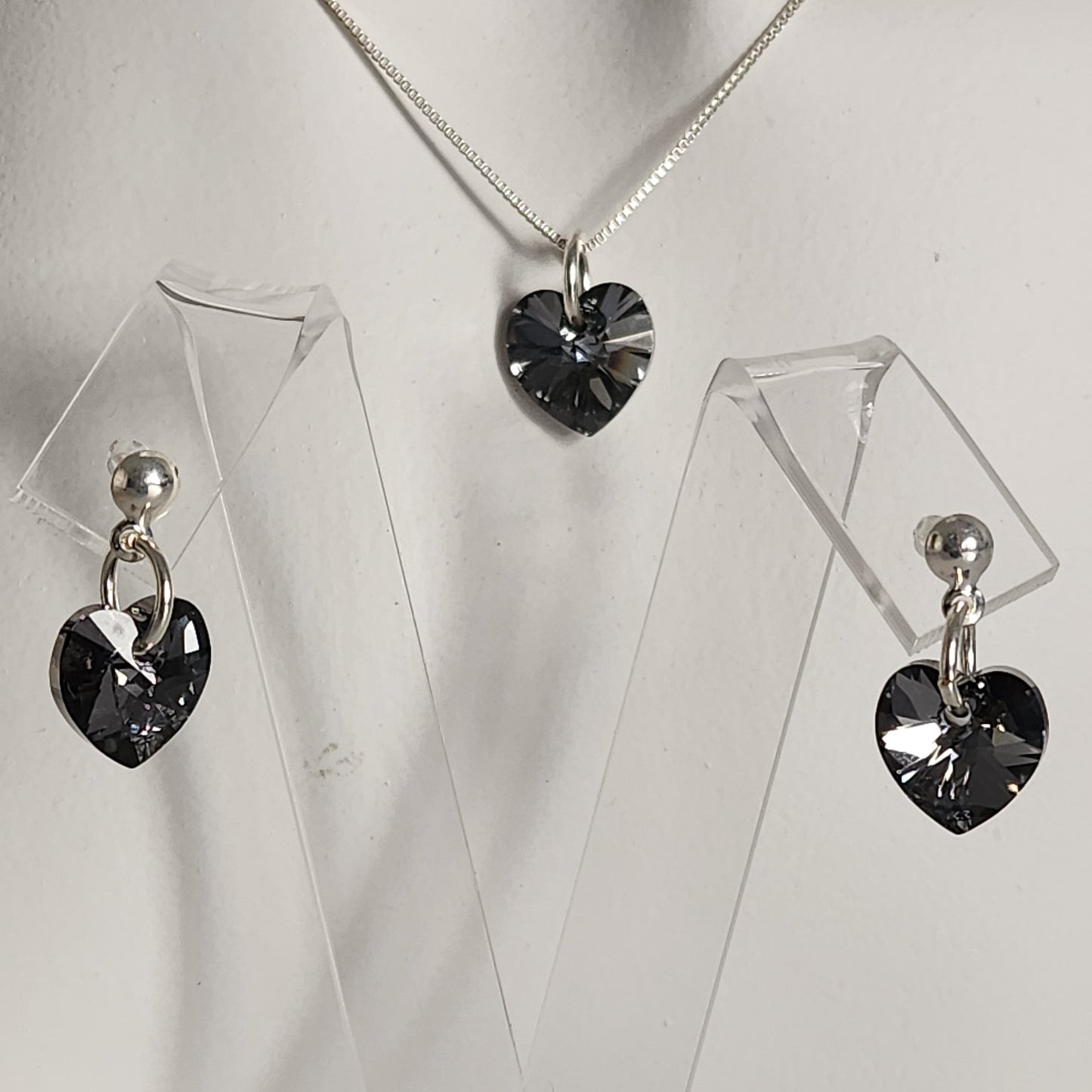 Conjunto Aros + Corazón 10mm Cristal Swarovski Elements Plata 925
