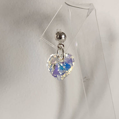 Conjunto Aros + Corazón 10mm Cristal Swarovski Elements Plata 925