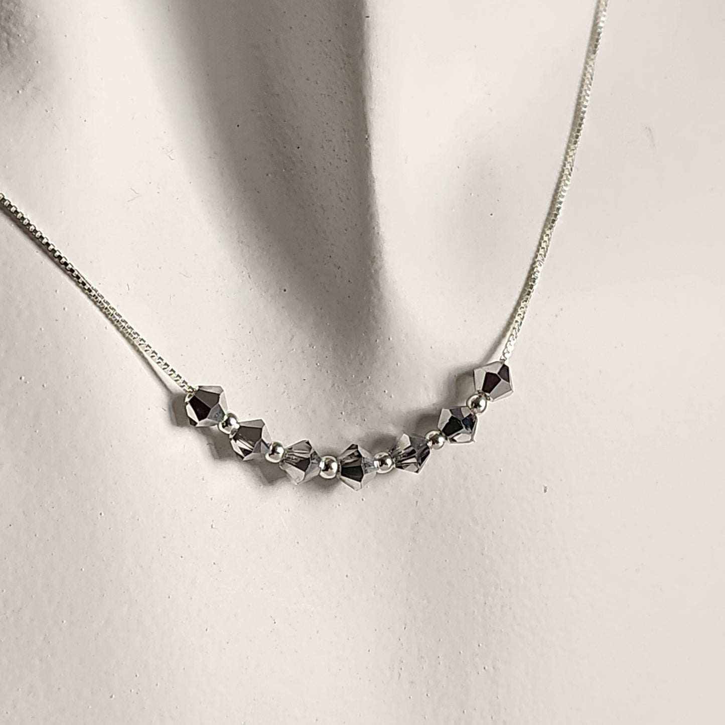 Collar Cadena Veneciana Cristal Swarovski Elements Plata 925 Varios Colores