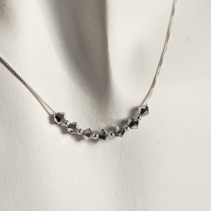 Collar Cadena Veneciana Cristal Swarovski Elements Plata 925 Varios Colores