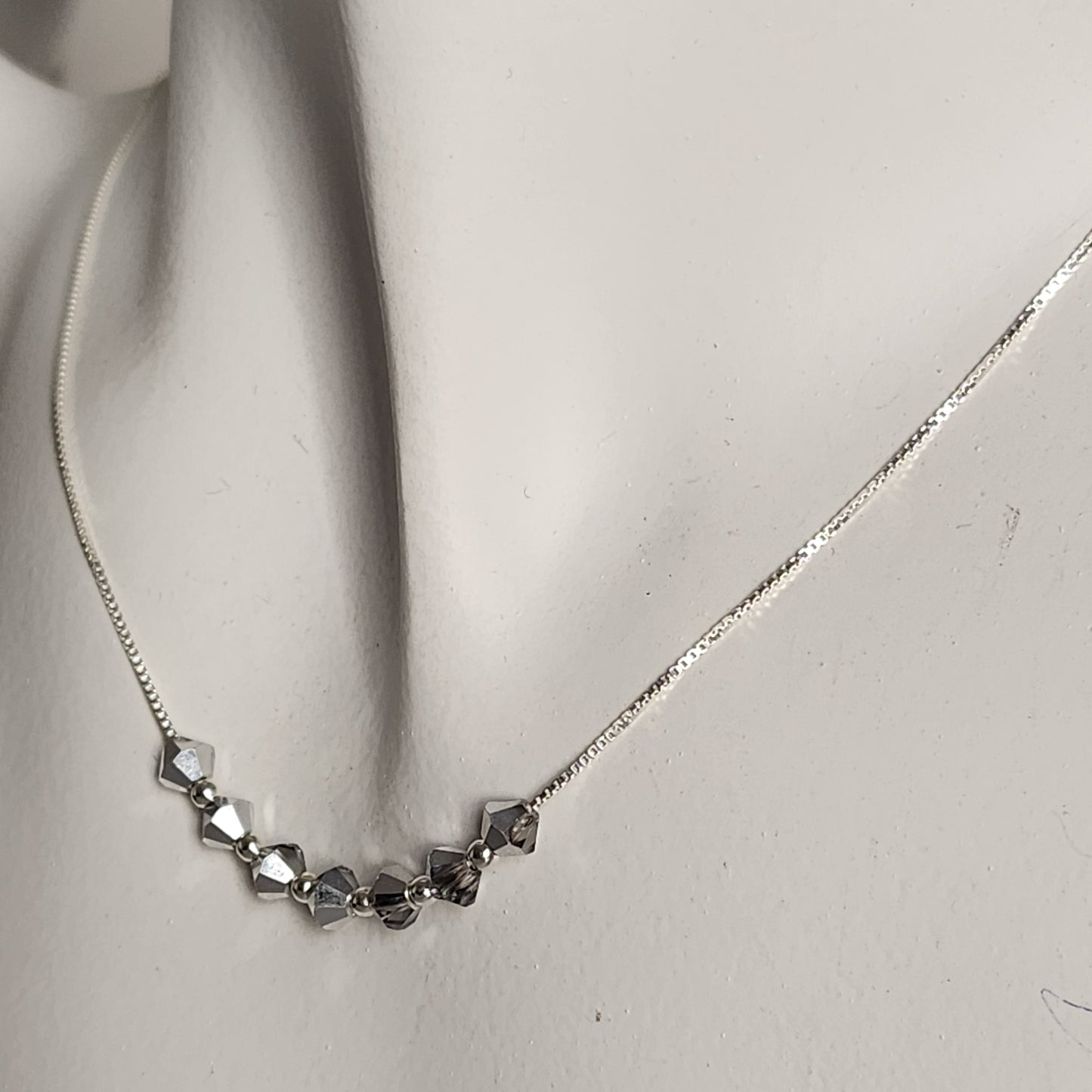 Collar Cadena Veneciana Cristal Swarovski Elements Plata 925 Varios Colores